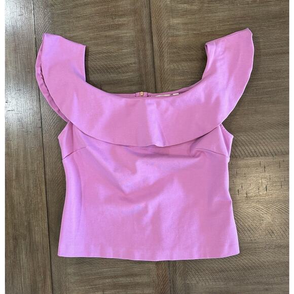 NWOT Ted Baker Pink Ruffle Off The Shoulder Top Women’s Blouse Size 5 US 10 /12 - Picture 12 of 12